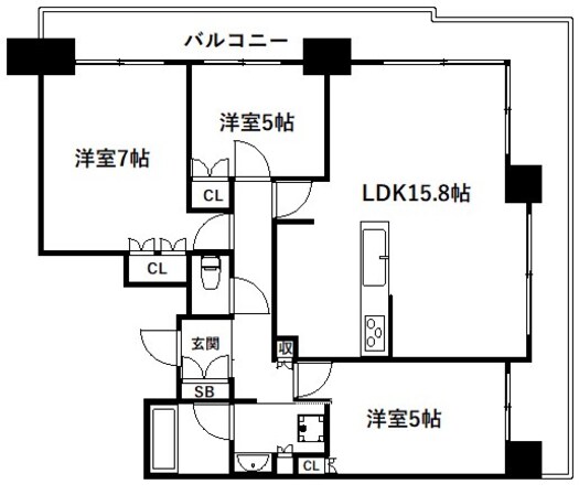 魚崎駅 徒歩11分 16階の物件間取画像